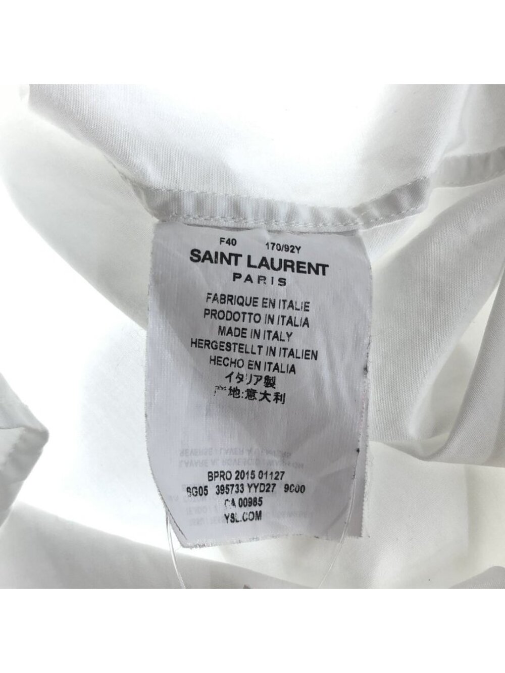Saint Laurent Paris Hedi Slimane Era Cotton Long Sleeve Shirt White 40 - Picture 6 of 7